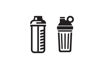 shaker bottle icon vector silhouette isolated in white background