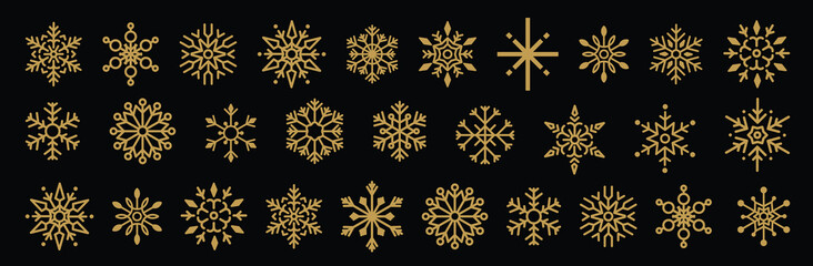 Geometric Snowflake Vector Set