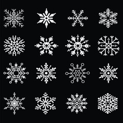 Frozen Ice Snowflakes Vector Pack