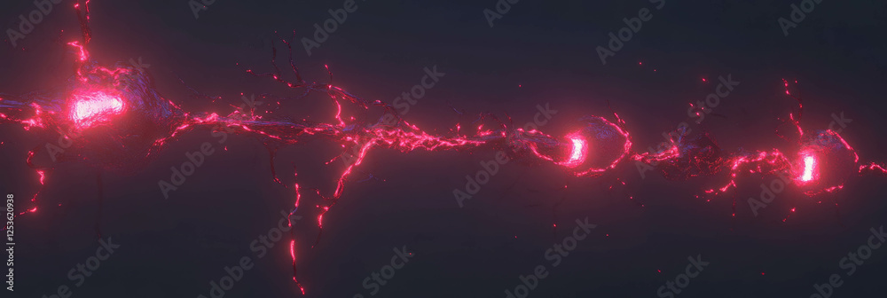 Poster Stylized red bolts of energy streak across a dark background creating visual tension and dynamism