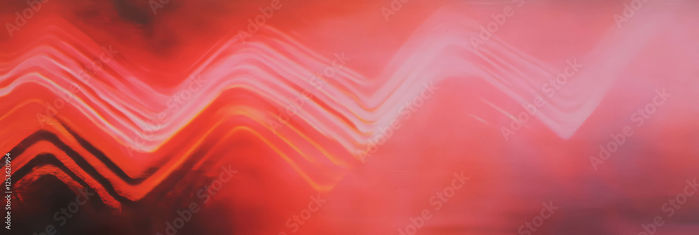 Poster Dynamic crimson zigzag patterns create an energetic visual rhythm