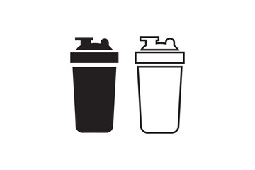 shaker bottle icon vector silhouette isolated in white background
