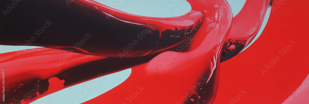 Aufkleber Crimson arcs twist and flow in an abstract display of color and movement