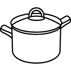 Saucepan line art vector