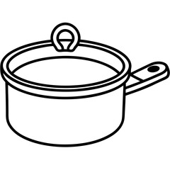 Saucepan line art vector