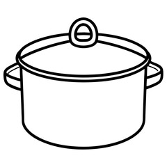 Saucepan line art vector