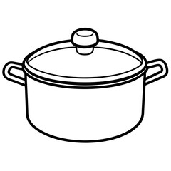 Saucepan line art vector