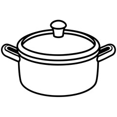 Saucepan line art vector