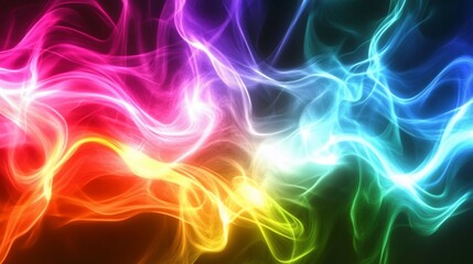 Obraz premium Colorful Abstract Swirls and Flows in Gradient Pattern with Dark Background