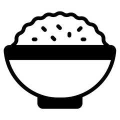 Stylish Icon of a Bowl of Rice