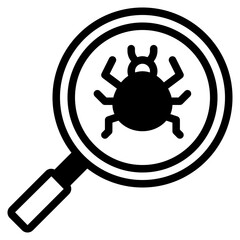 Magnifying Glass with Insect Icon for Inspection
