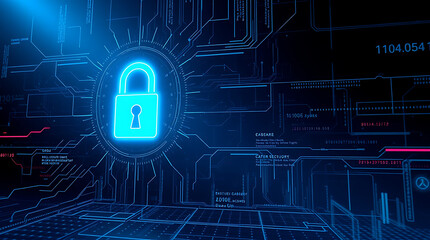 data security visualization with keypad lock icon