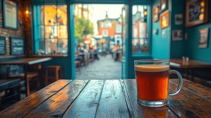 A Cozy Coffee Break in a Charming British Pub