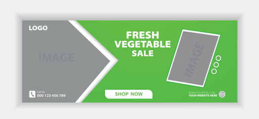 Flat design supermarket facebook cover template