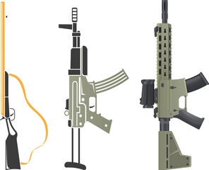 AK-47 Rifle Silhouette Vector Art