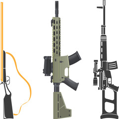 Bolt-Action Rifle with Scope Illustration