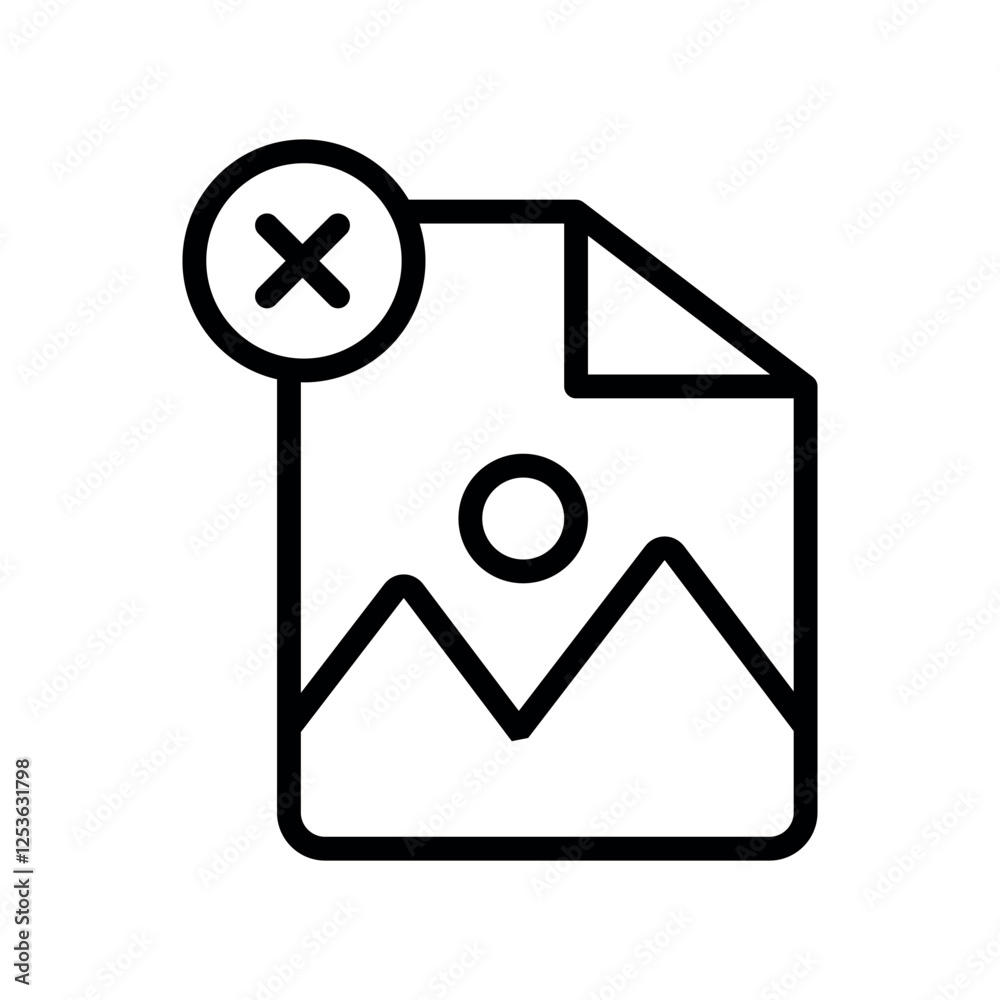 Poster file image remove vector icon