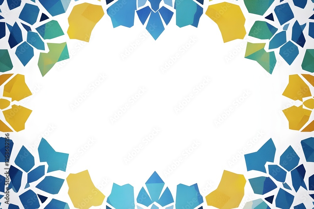 Fototapete ramadan background design colourful lantern lamp with dates and tasbih isolated on beige background,