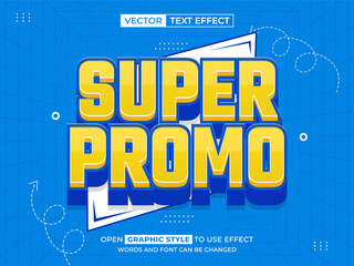 super promo text, font effect, 3d text for title
