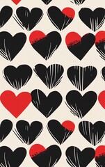 bold heart pattern for valentines day decor and crafts