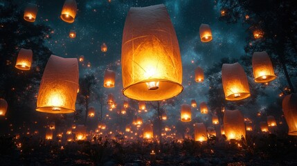 Celestial Lanterns Illuminating the Darkness