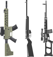 Classic Hunting Rifle Silhouette Vector