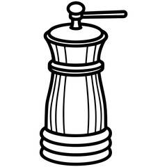 Sleek Pepper Mill Outline Vector Design