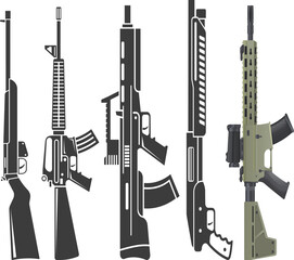 Detailed Hunting Rifle Vector Art