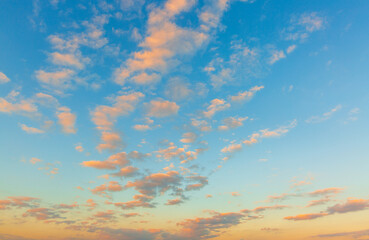 Clouds and sky in the morning,Beautiful of luxury soft gradient orange gold clouds and sunlight on...