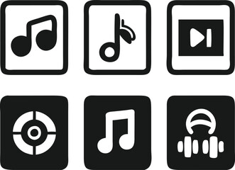 Simple Music Player Icons Set