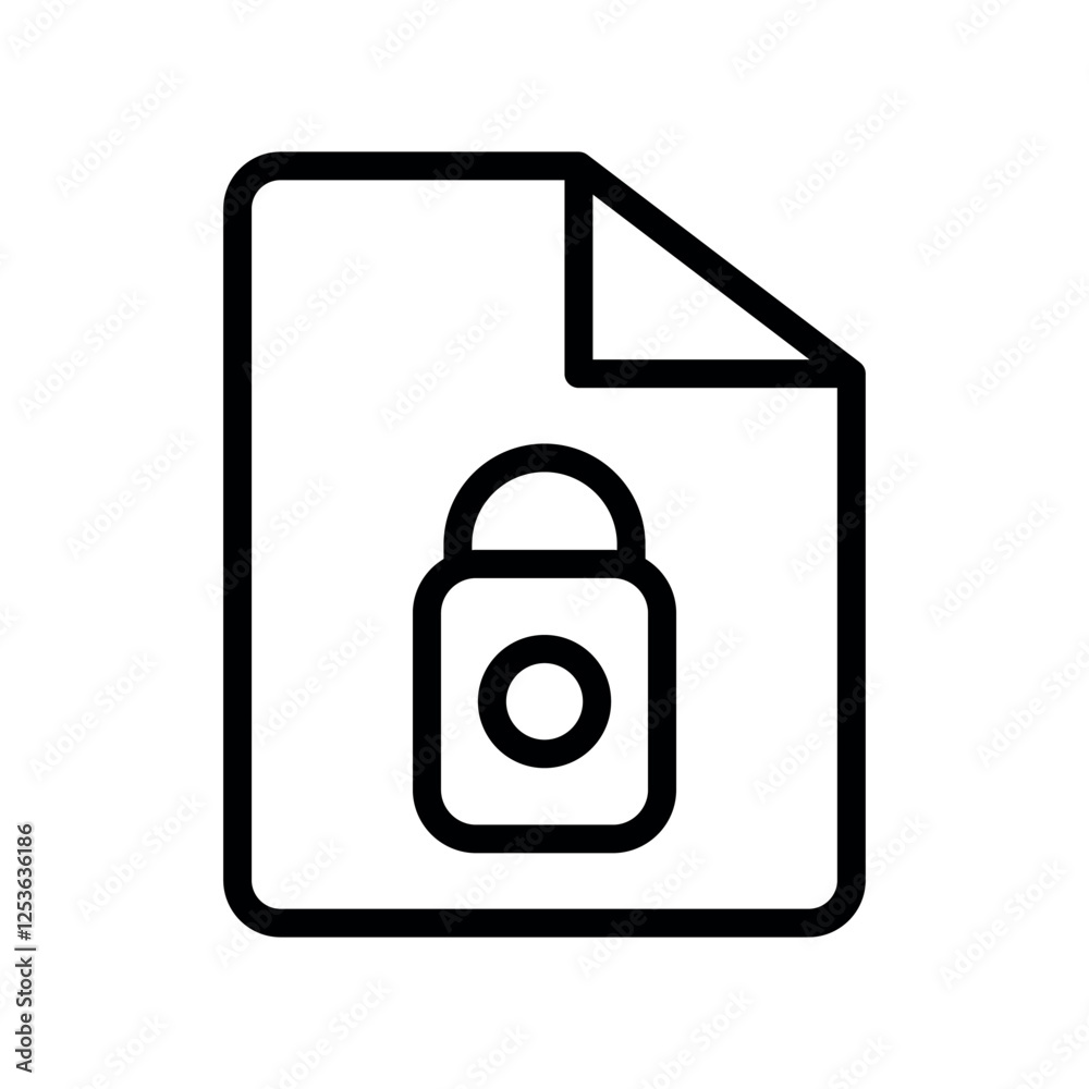 Poster file lock vector icon