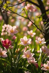 Obraz premium A Lush and Dreamy Spring Landscape: Vivid Colors and Natural Light