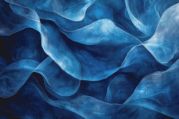 Obraz premium Blue background with abstract pattern of wavy lines creating a modern artistic design