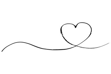 手書きのハートの線のイラスト素材　ベクター