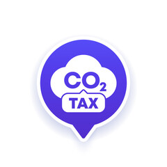 carbon tax icon, co2 emission taxation concept