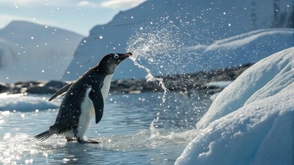 penguin on ice