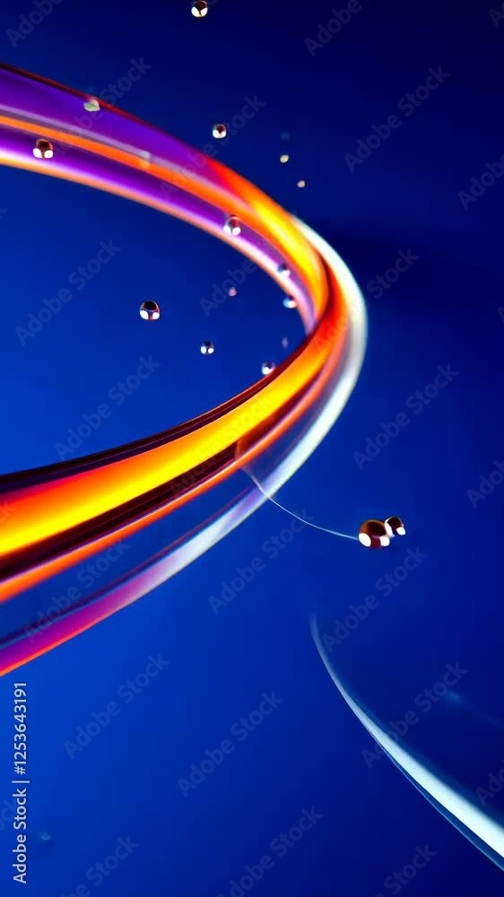 Poster a colorful line with many small dots. the dots are in different colors. the line is purple, blue, gr