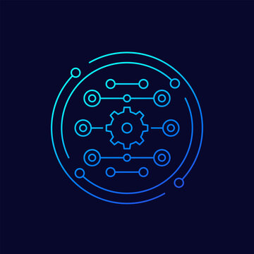 parallel process icon, linear design