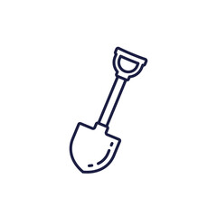 Shovel icon on white, spade in line design