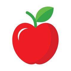 Vibrant red apple illustration for healthy living