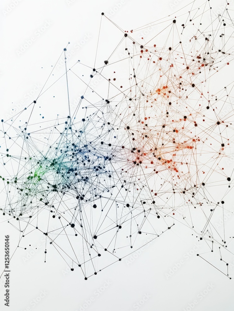 Poster Abstract network connection nodes and lines.