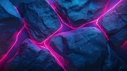 Obraz premium Stone granite with neon light background