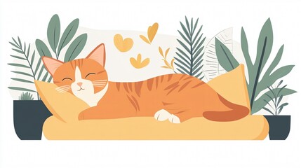 A stylish and adorable feline lounging indoors.