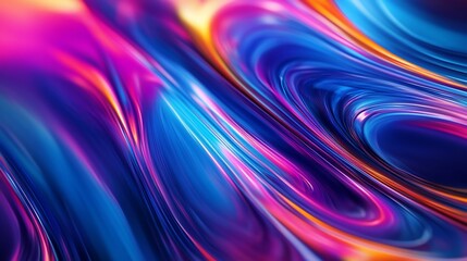 Abstract swirling lines of pink, blue and orange creating a dynamic composition