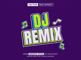 dj remix editable text, font effect, 3d text for title