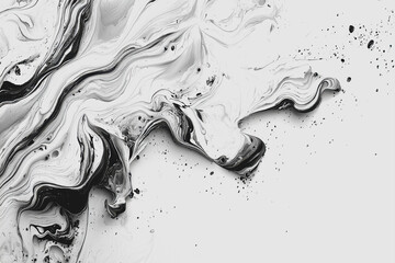 Black and white abstract painting with bold brush strokes and textured canvas background