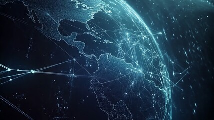 Global Network Connections Represented by a Digital Earth Visual Display
