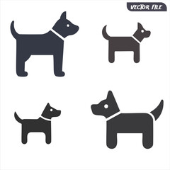 Dog Sticker Vector Icon Set – Cute and Stylized Pet Illustrations