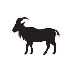Obraz premium vector of black silhouette of goat