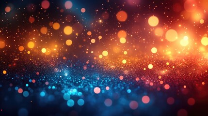 "Retro Illumination Effect with Lens Flare Filter. Photo Blur Glow Overlay, Bokeh Sunlight Glare Leak, and Defocused Orange, Blue, and White Light Abstract Background."